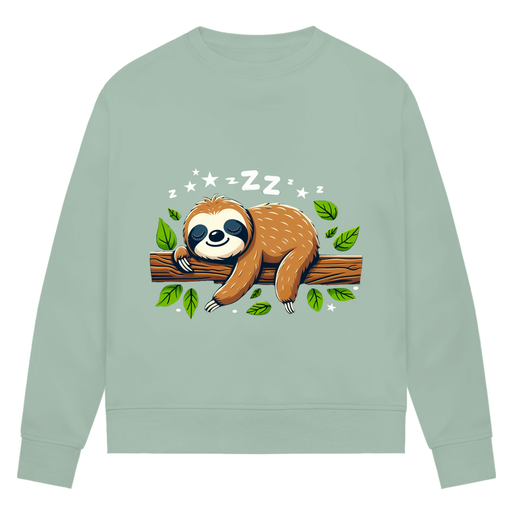 Damen Premium Bio Sweatshirt Faultier
