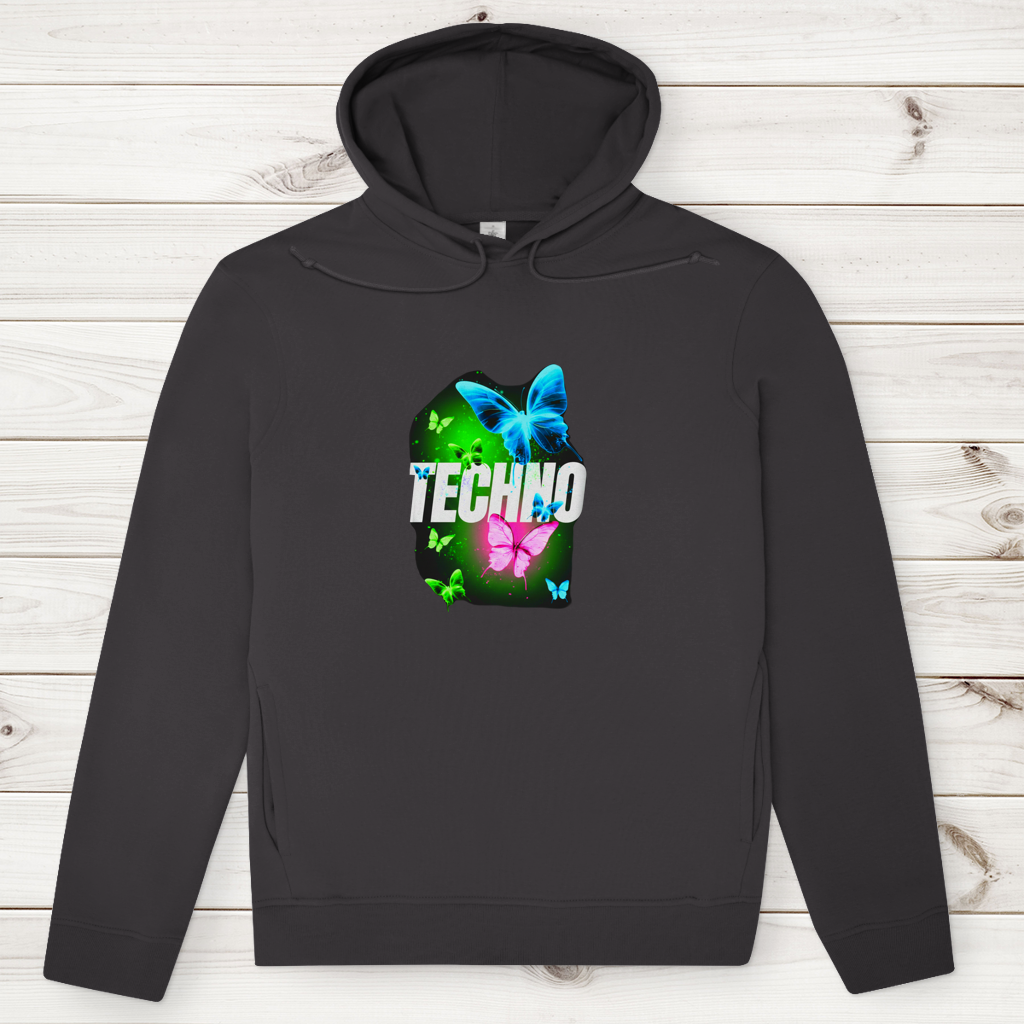 Herren Premium Bio Hoodie Techno Butterfly
