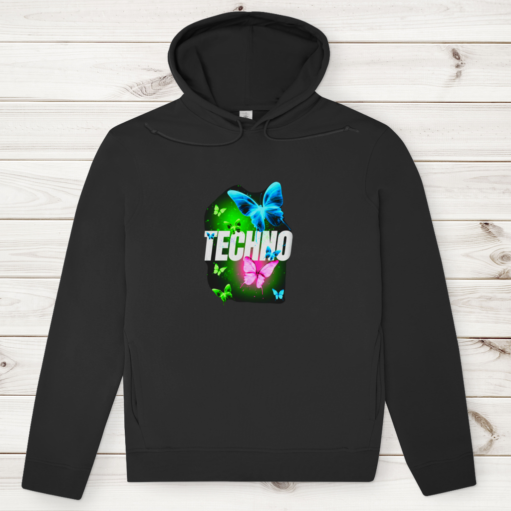 Herren Premium Bio Hoodie Techno Butterfly