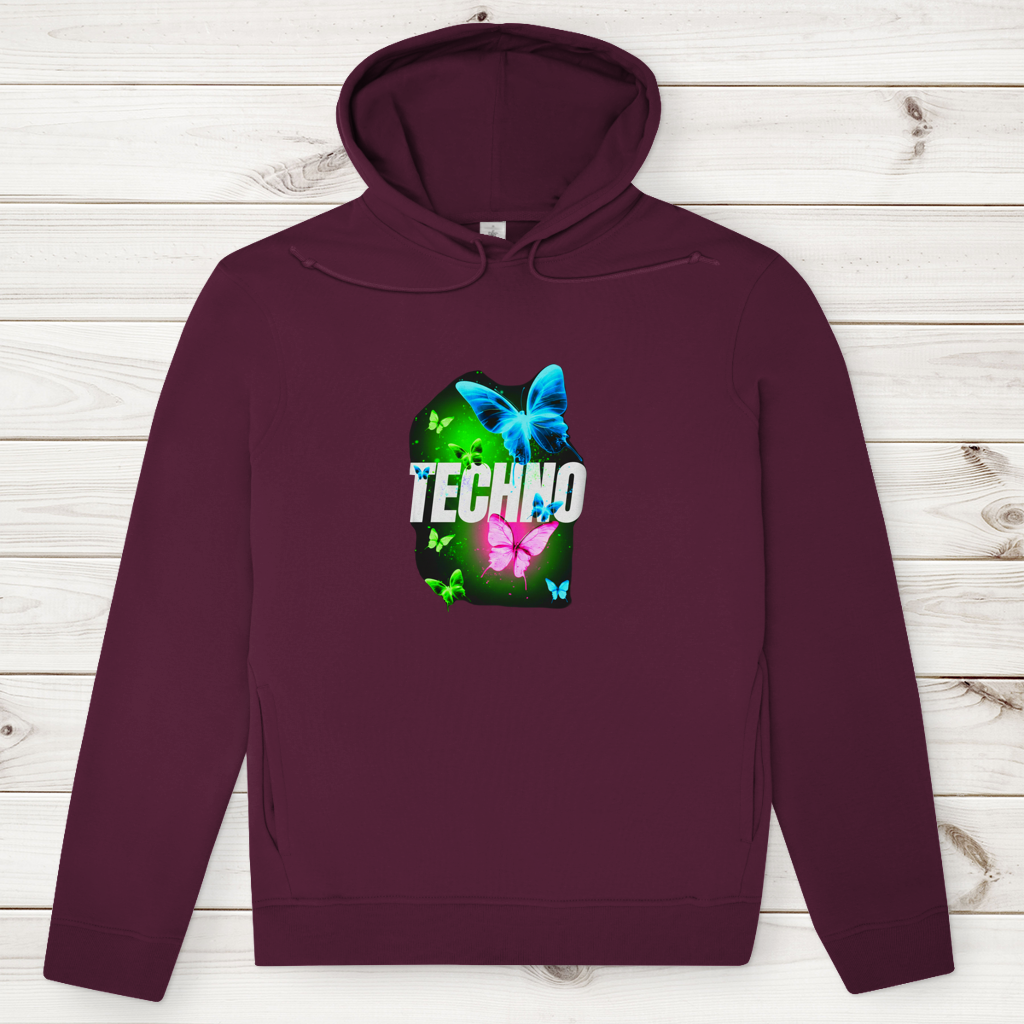 Herren Premium Bio Hoodie Techno Butterfly