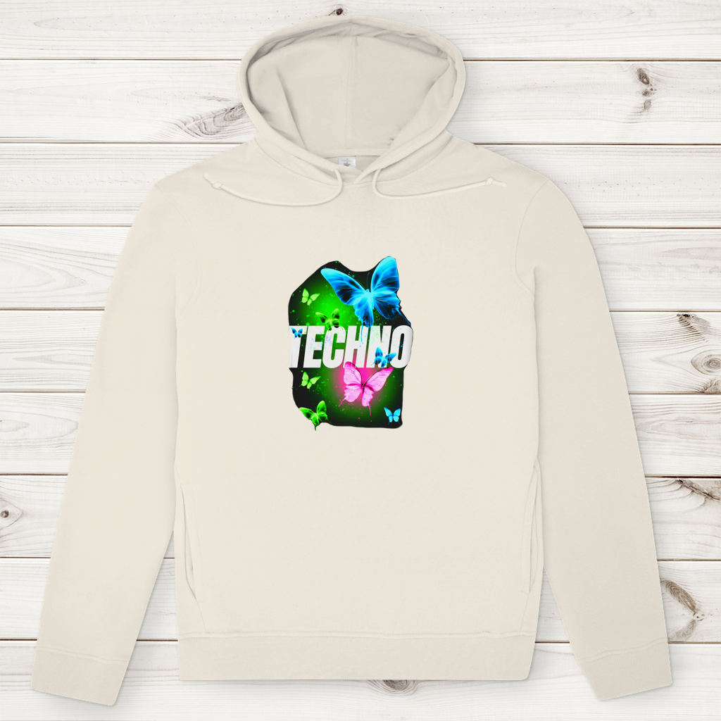 Herren Premium Bio Hoodie Techno Butterfly