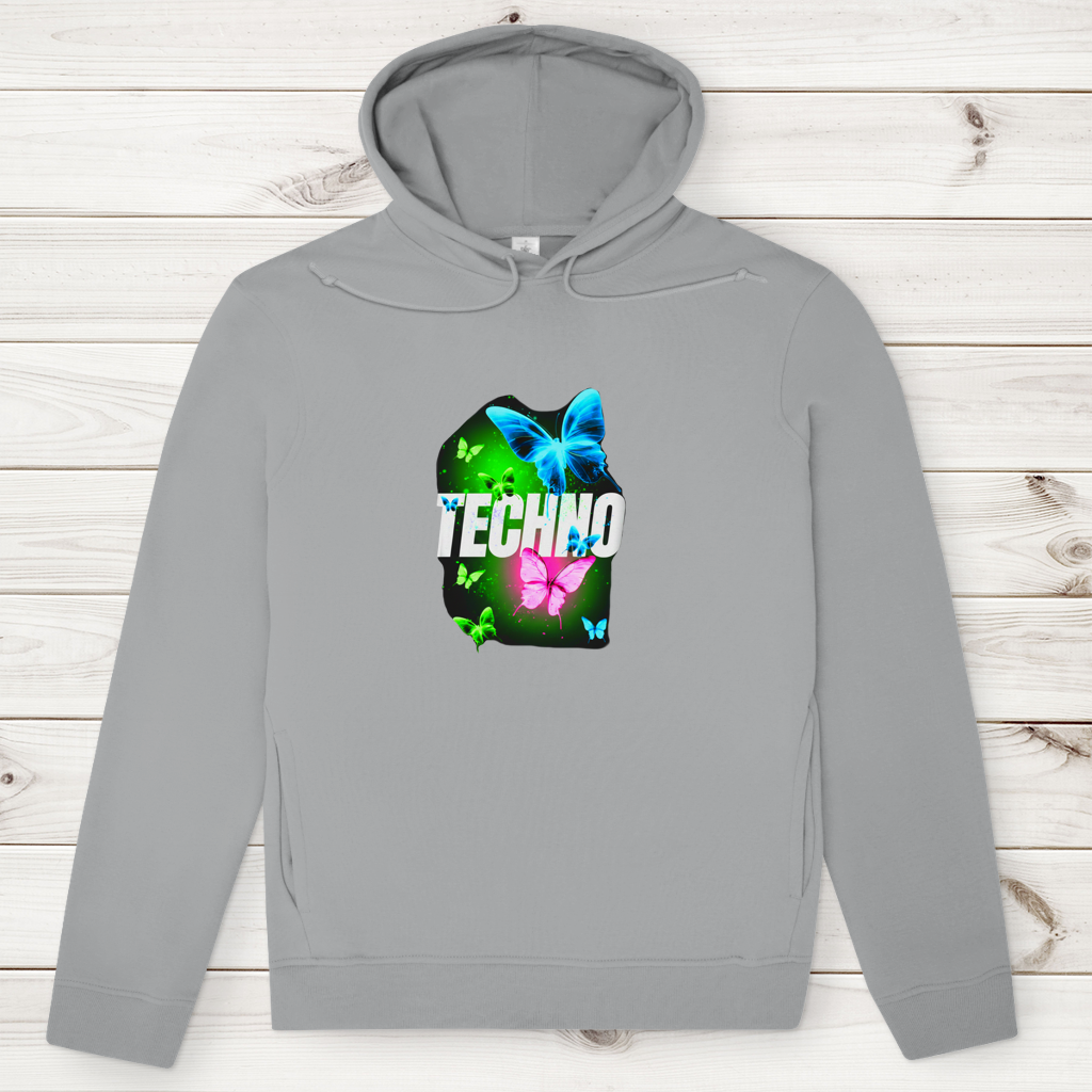 Herren Premium Bio Hoodie Techno Butterfly