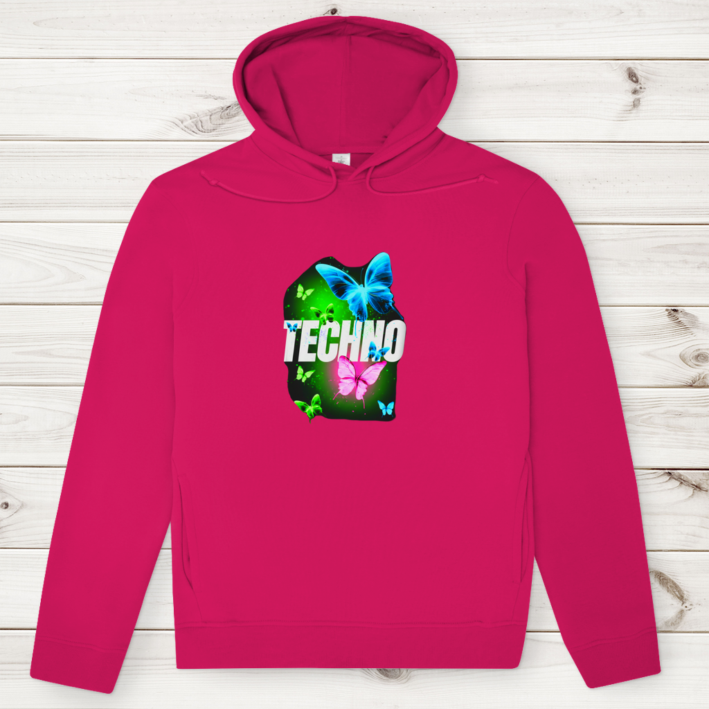 Herren Premium Bio Hoodie Techno Butterfly