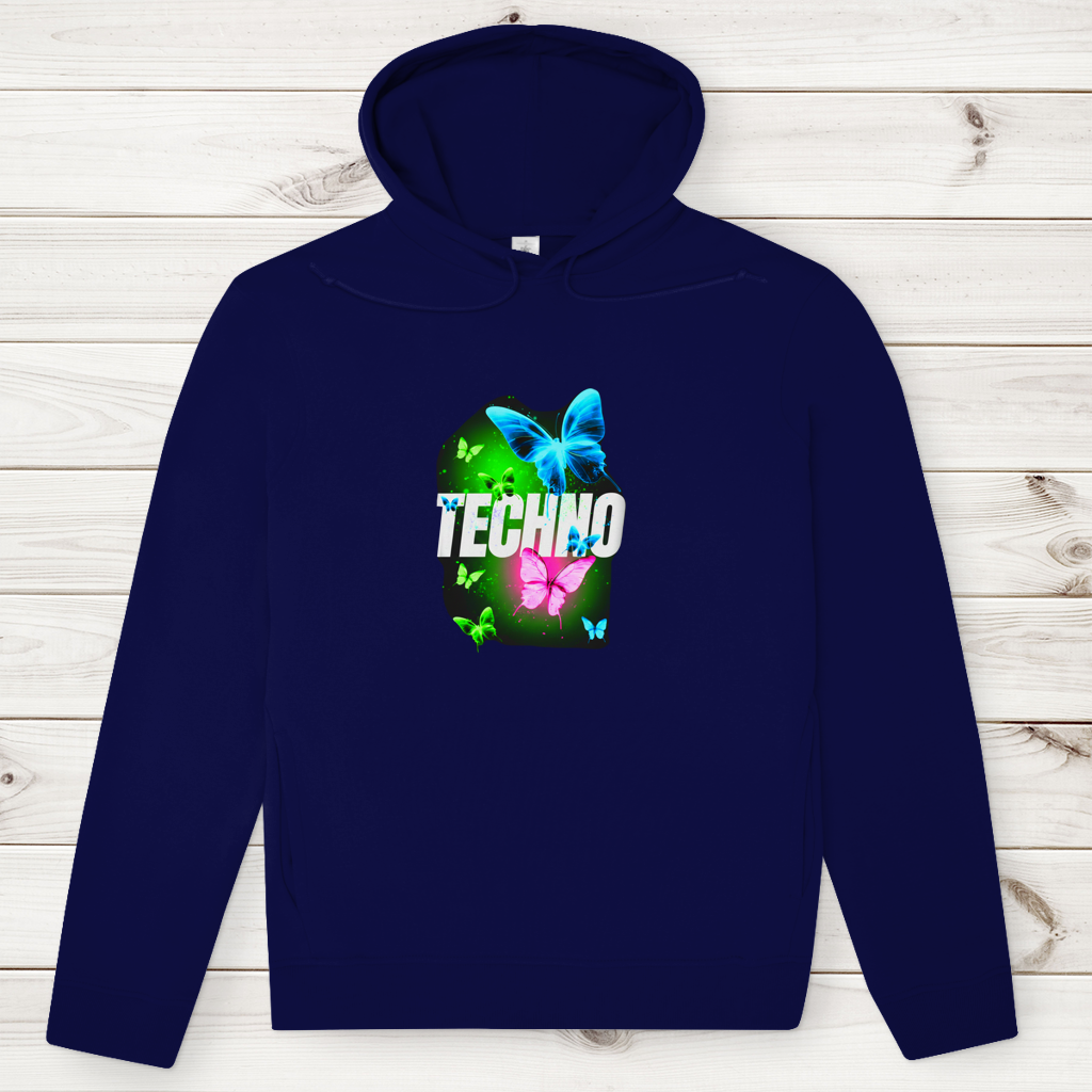 Herren Premium Bio Hoodie Techno Butterfly