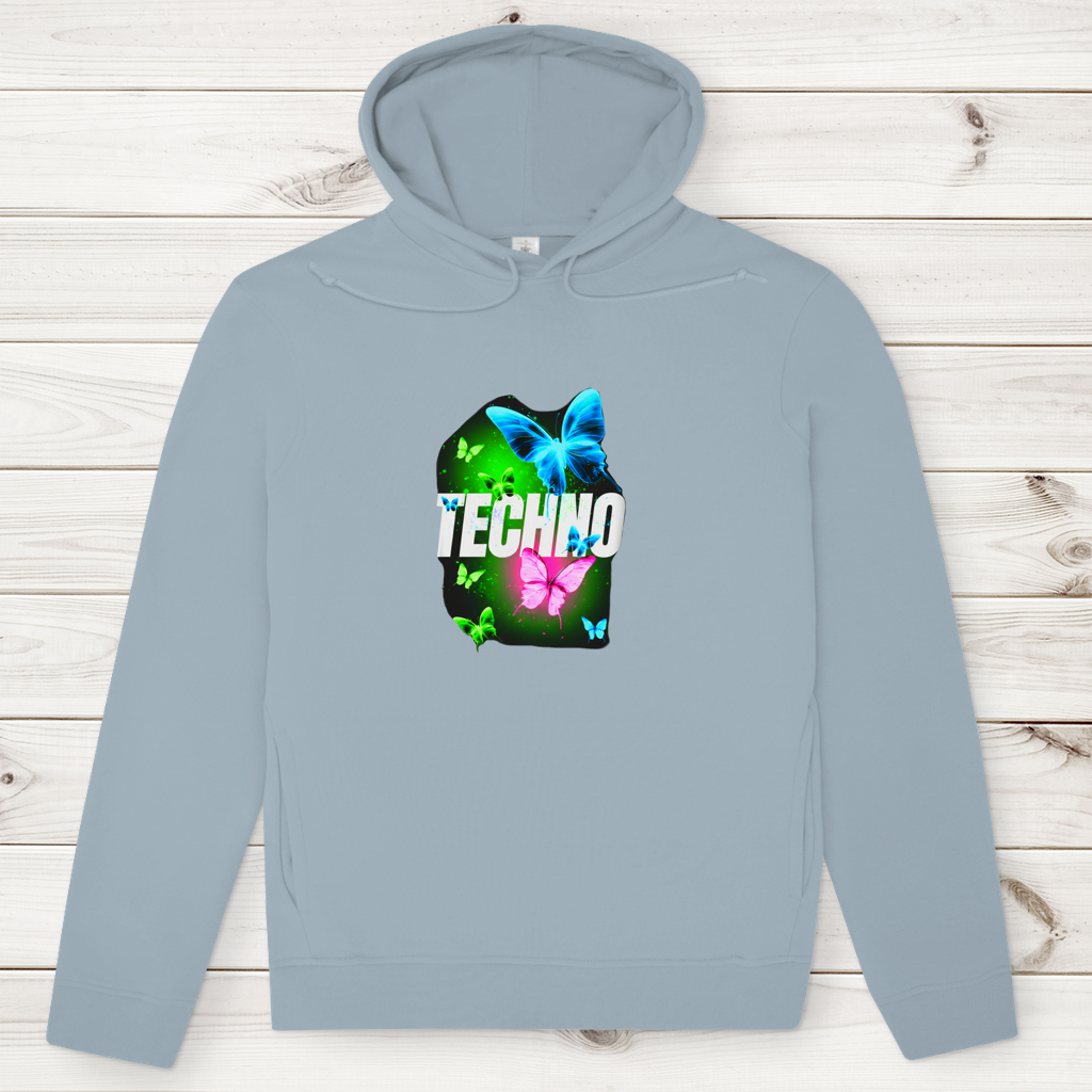 Herren Premium Bio Hoodie Techno Butterfly