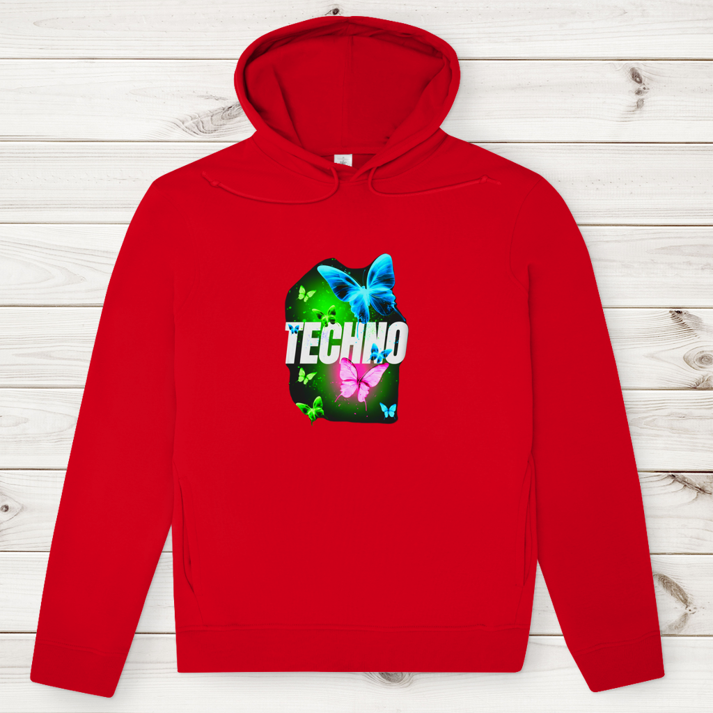 Herren Premium Bio Hoodie Techno Butterfly