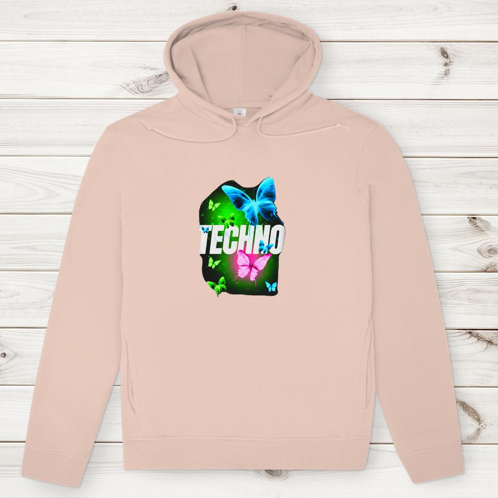 Herren Premium Bio Hoodie Techno Butterfly