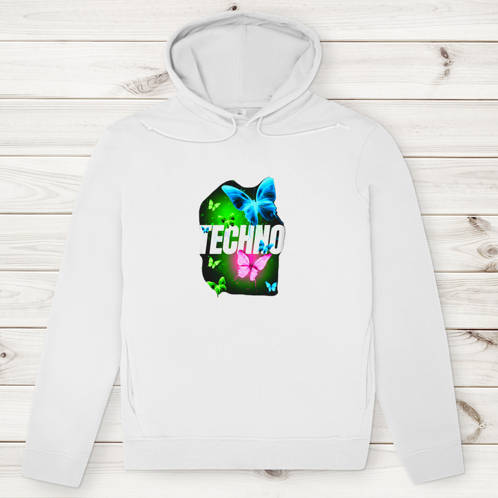 Herren Premium Bio Hoodie Techno Butterfly