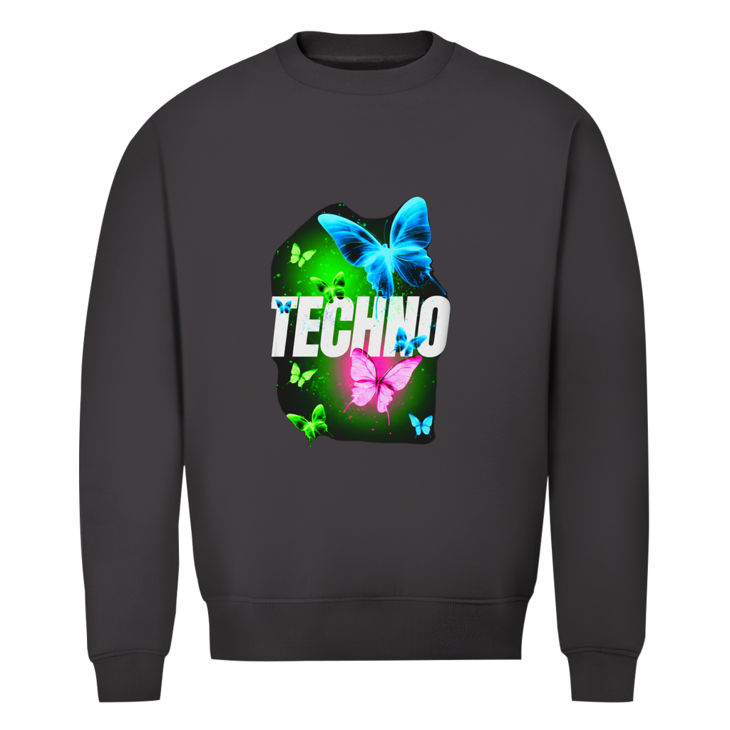 Herren Premium Bio Sweatshirt Techno Butterfly