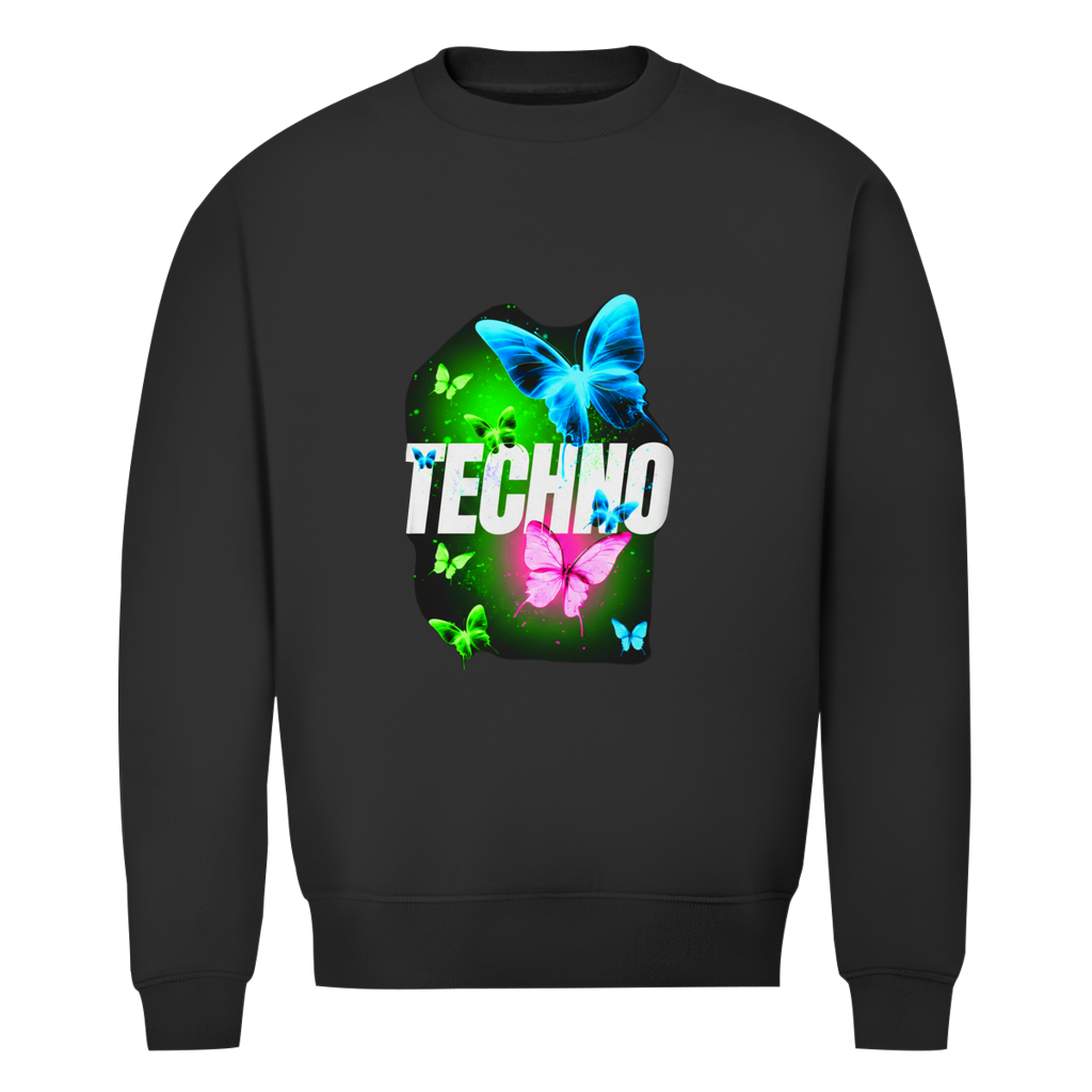 Herren Premium Bio Sweatshirt Techno Butterfly