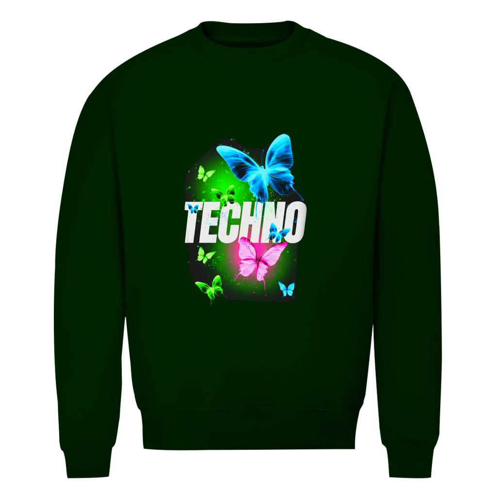 Herren Premium Bio Sweatshirt Techno Butterfly