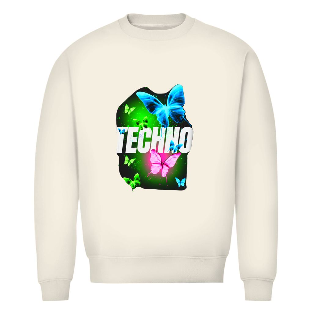 Herren Premium Bio Sweatshirt Techno Butterfly