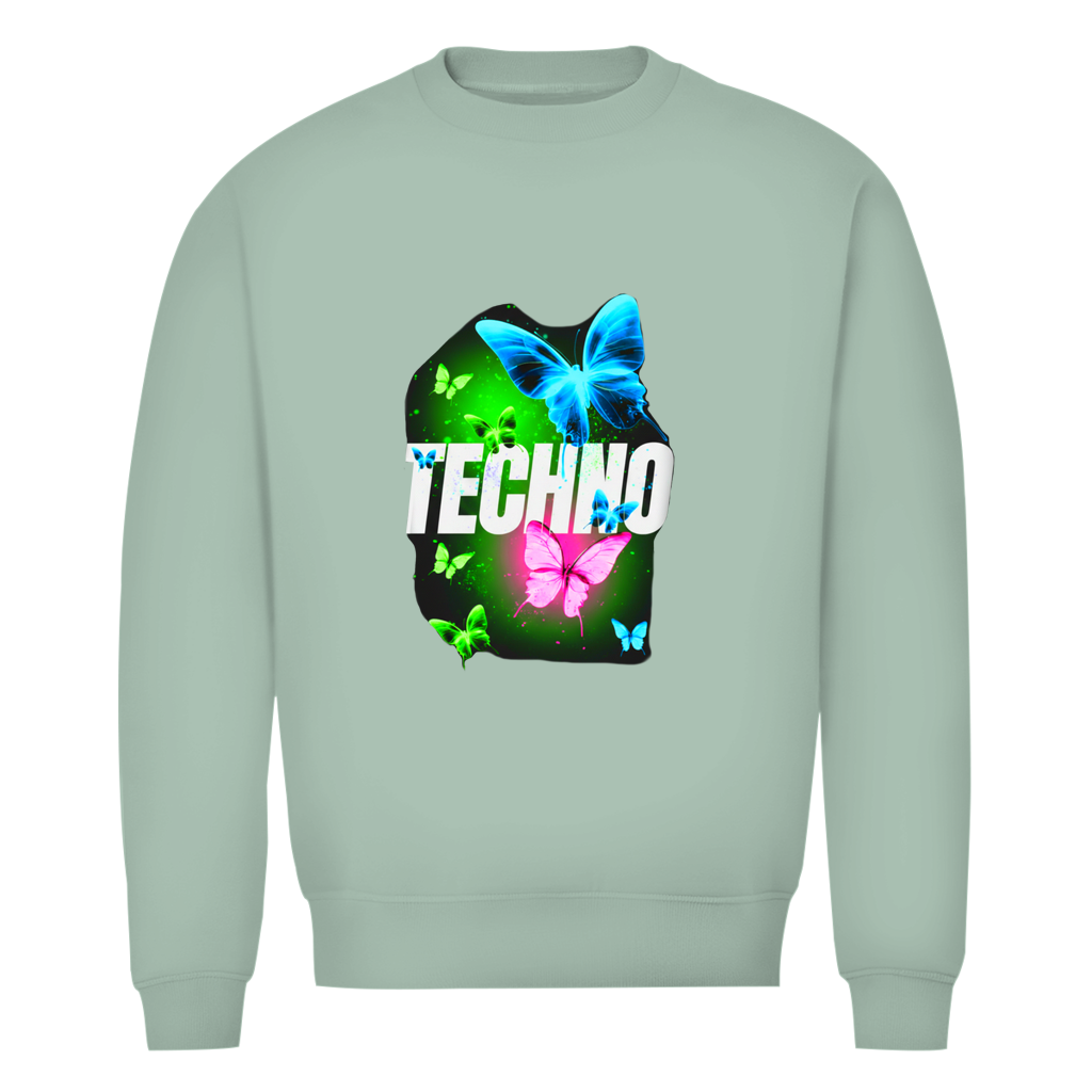 Herren Premium Bio Sweatshirt Techno Butterfly