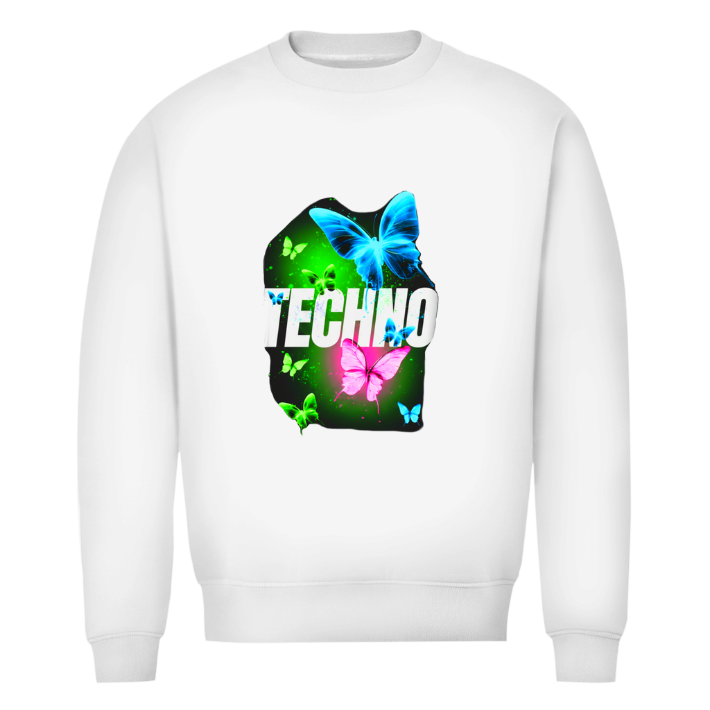Herren Premium Bio Sweatshirt Techno Butterfly