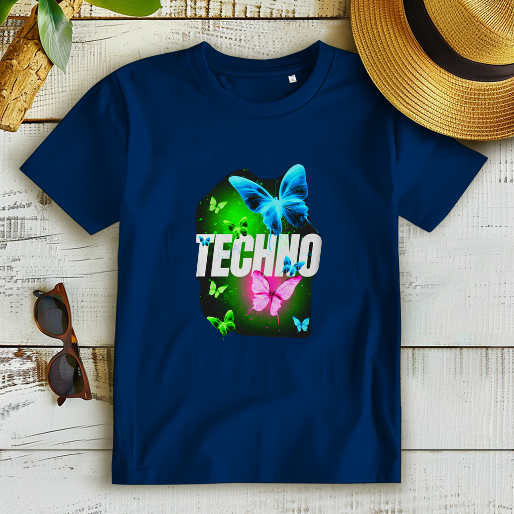 Damen Premium Bio T-Shirt Techno Butterfly
