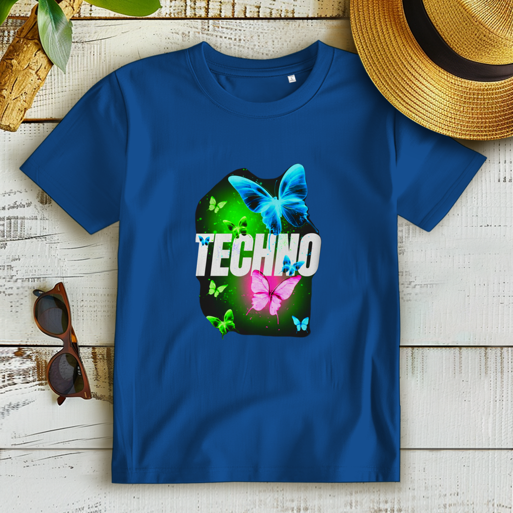 Damen Premium Bio T-Shirt Techno Butterfly