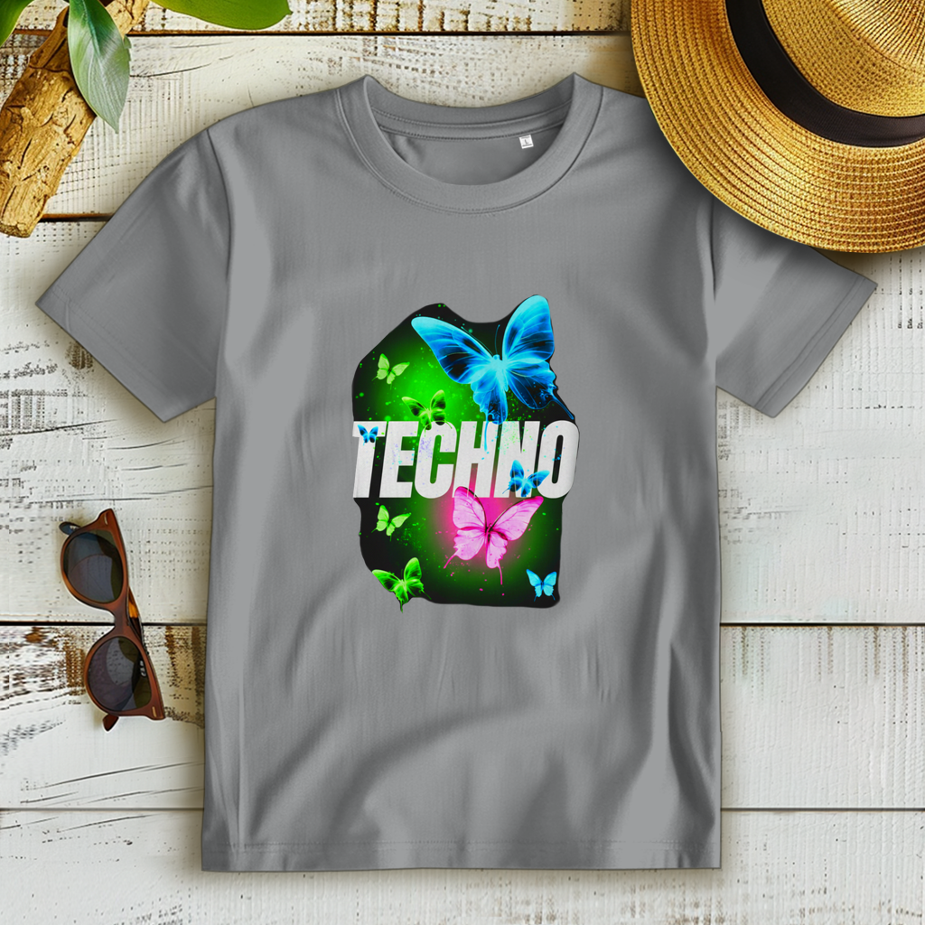 Damen Premium Bio T-Shirt Techno Butterfly