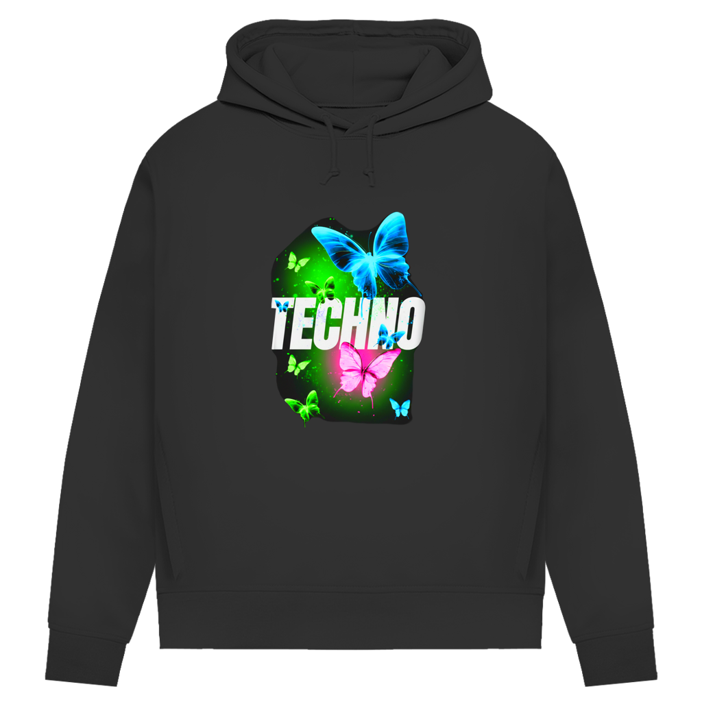 Damen Premium Bio Hoodie Techno Butterfly