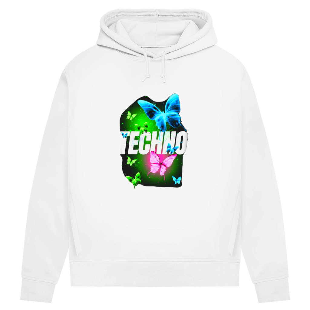 Damen Premium Bio Hoodie Techno Butterfly