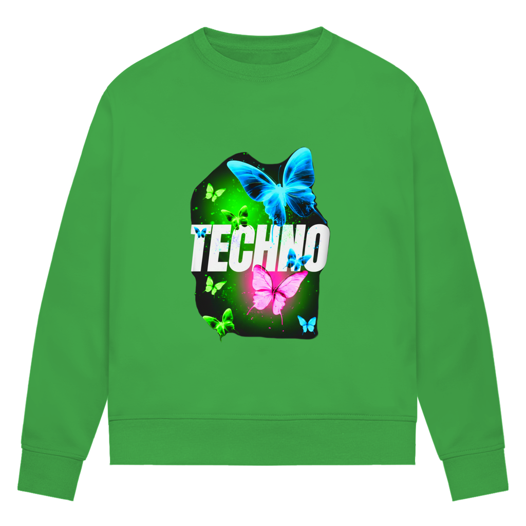 Damen Premium Bio Sweatshirt Techno Butterfly