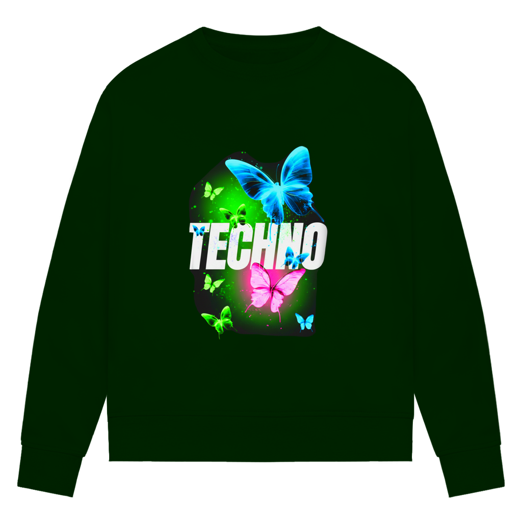 Damen Premium Bio Sweatshirt Techno Butterfly