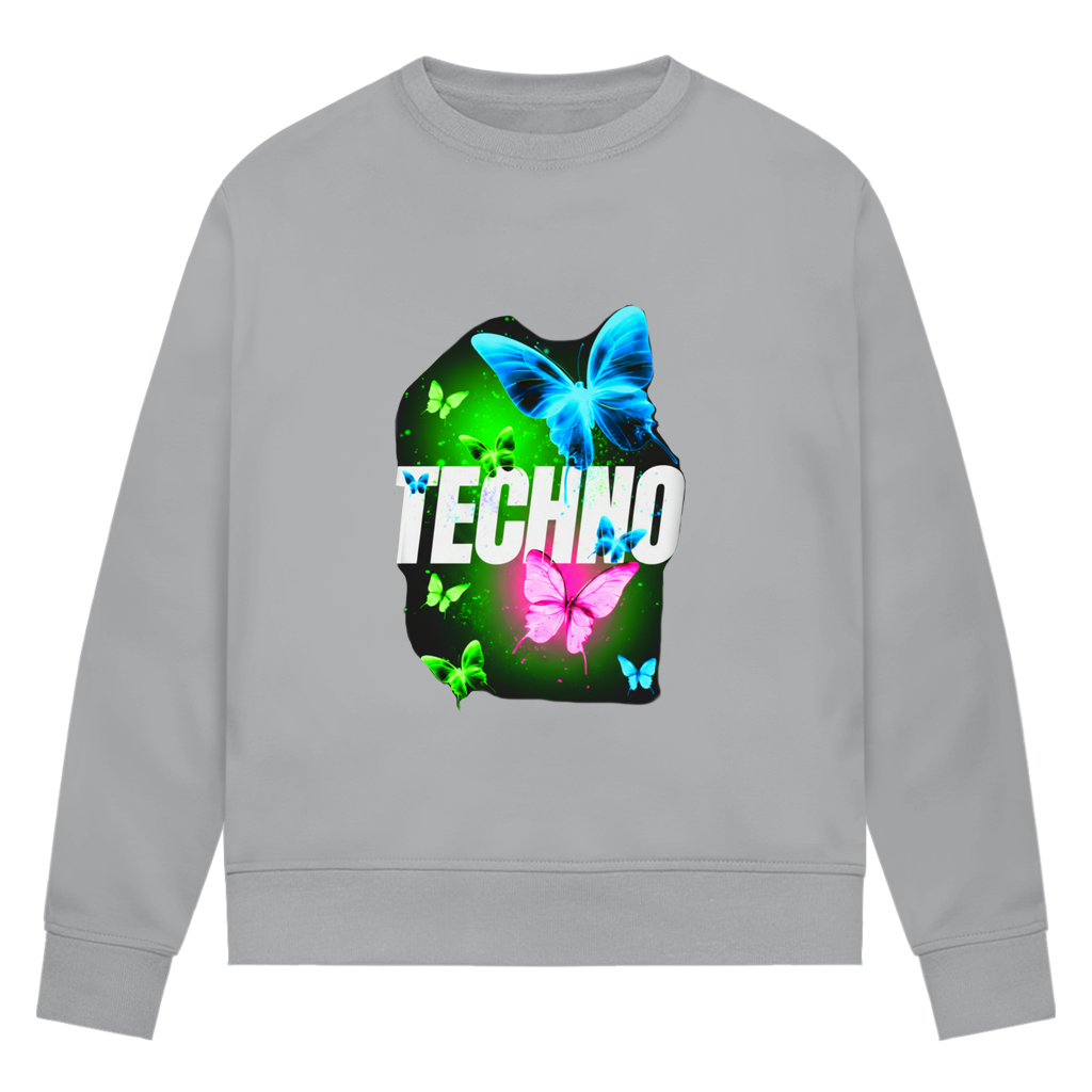 Damen Premium Bio Sweatshirt Techno Butterfly