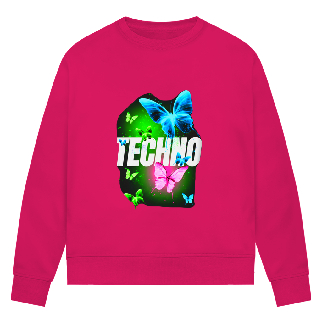 Damen Premium Bio Sweatshirt Techno Butterfly