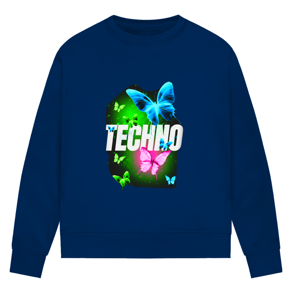 Damen Premium Bio Sweatshirt Techno Butterfly