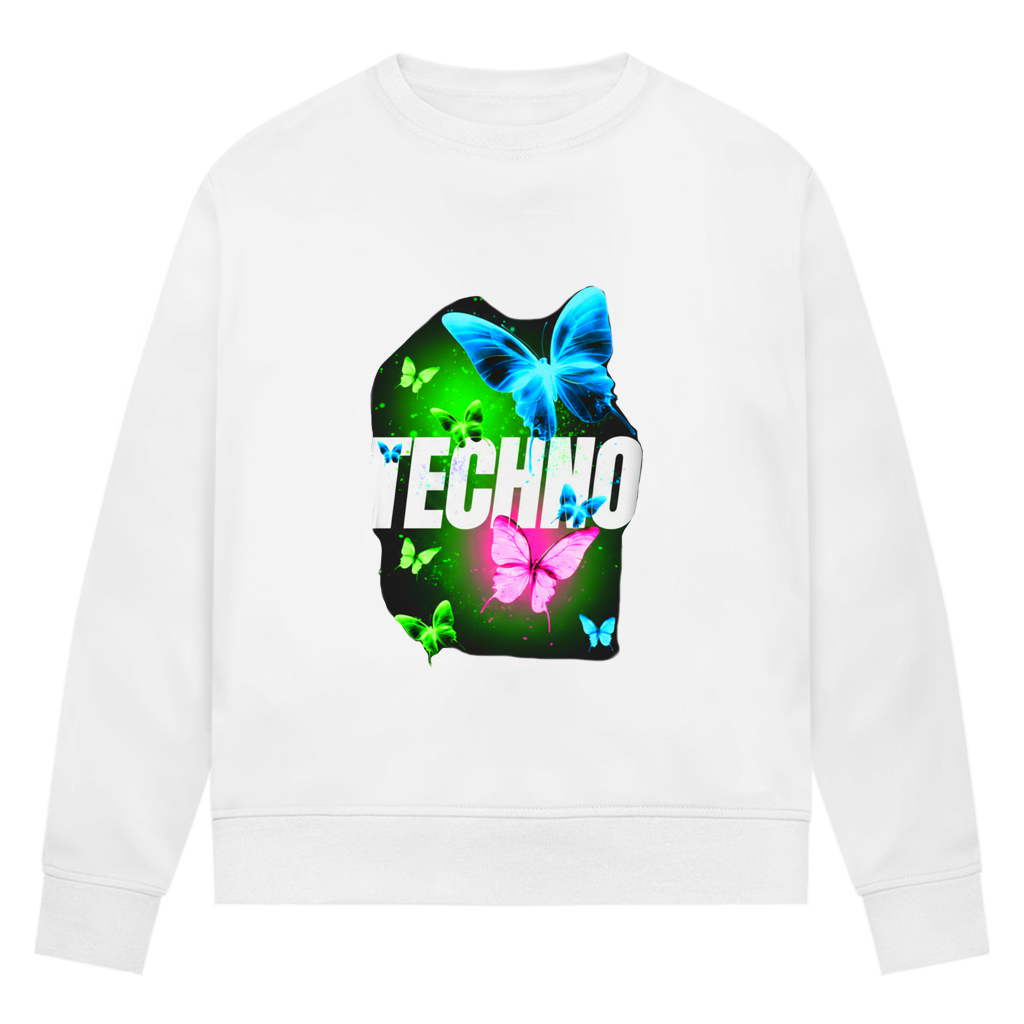 Damen Premium Bio Sweatshirt Techno Butterfly
