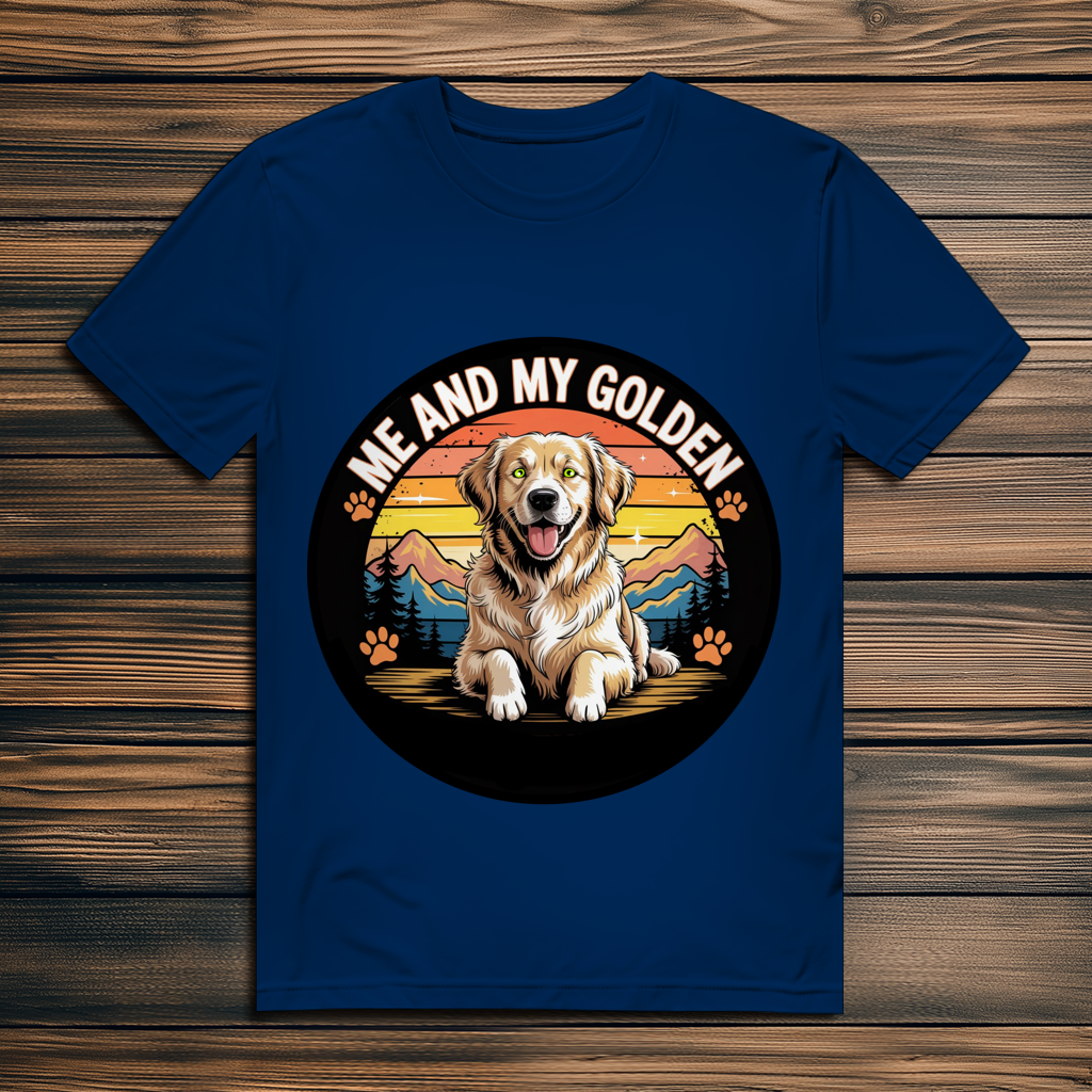 Herren Premium Bio T-Shirt Me and my golden Retriever