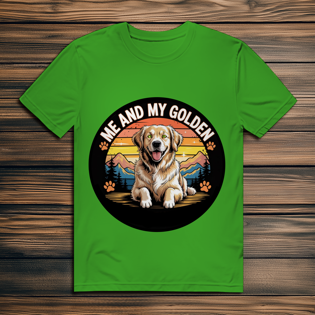 Herren Premium Bio T-Shirt Me and my golden Retriever