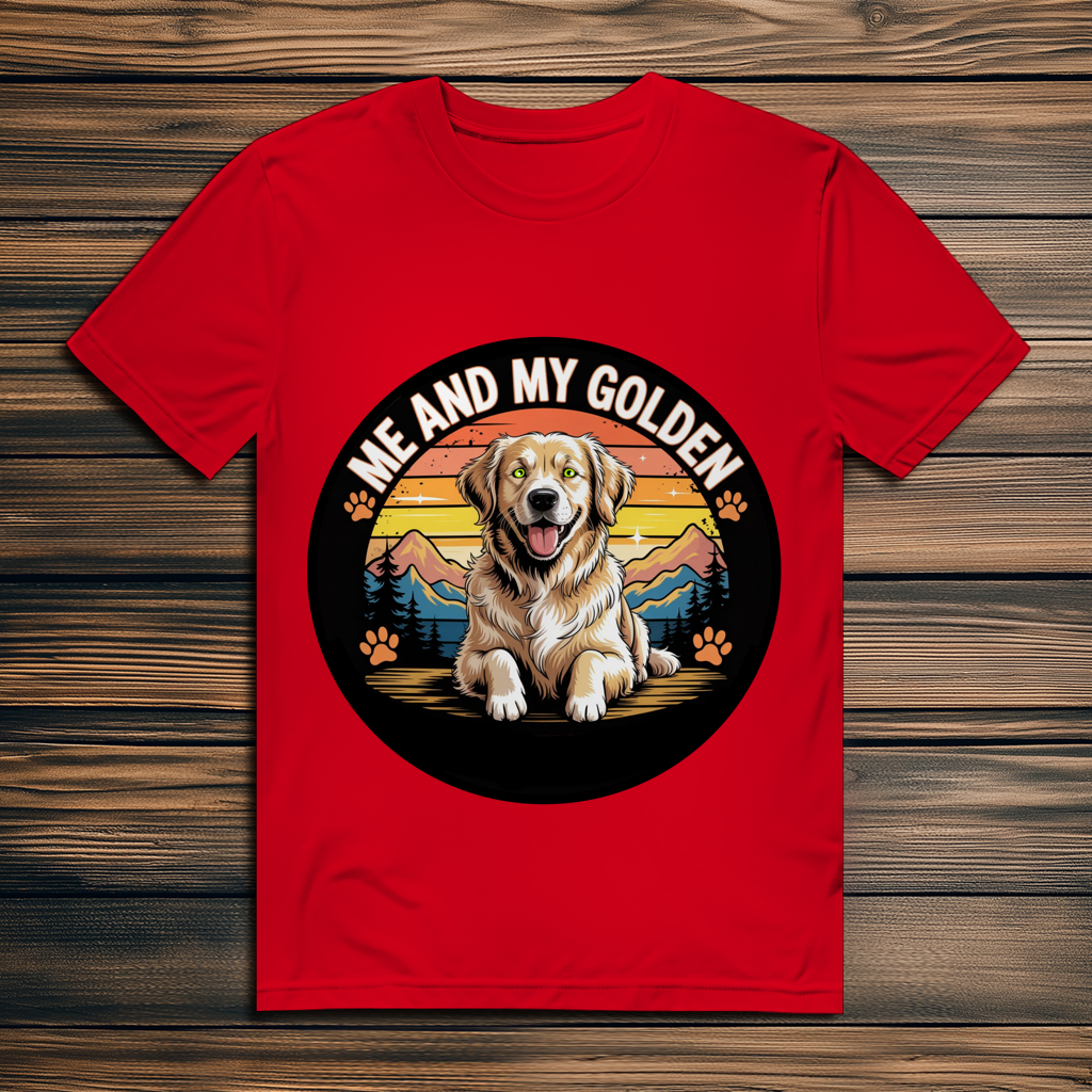 Herren Premium Bio T-Shirt Me and my golden Retriever
