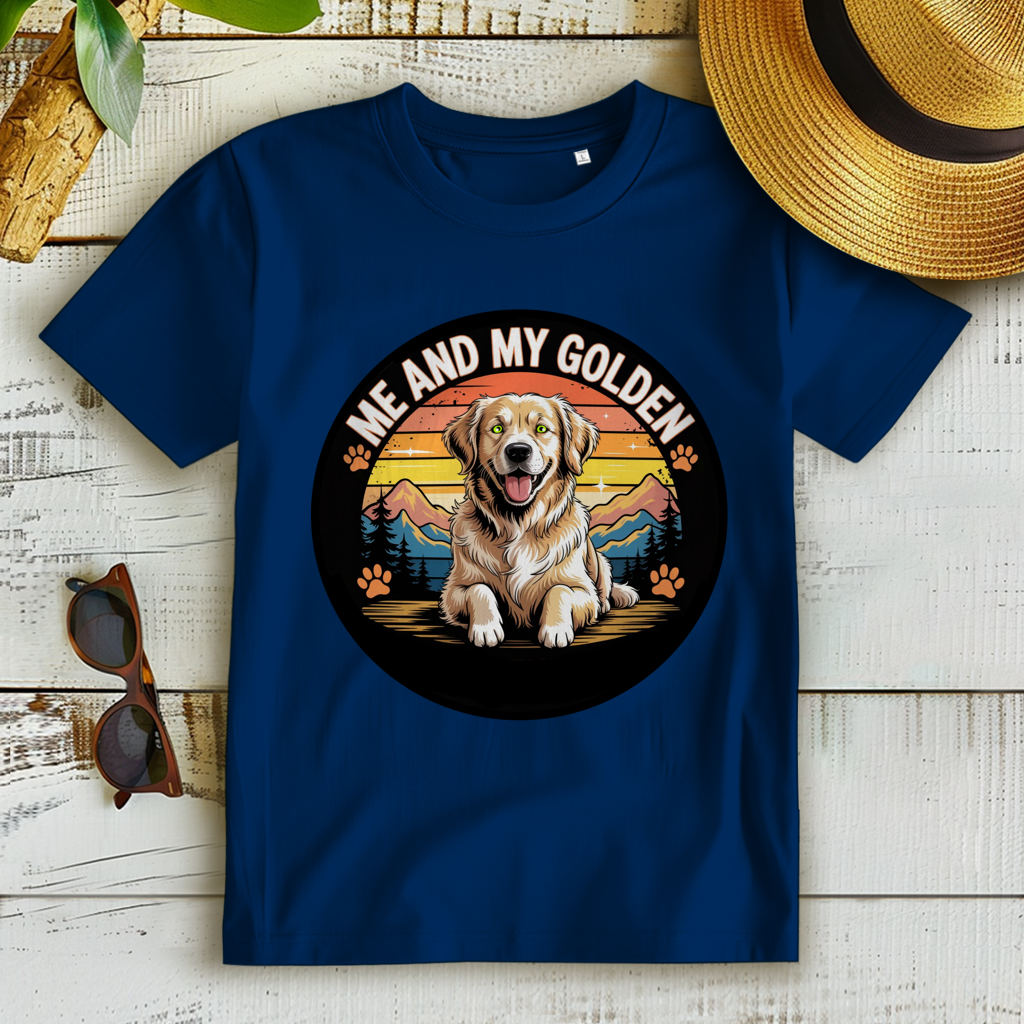 Damen Premium Bio T-Shirt Me and my golden Retriever
