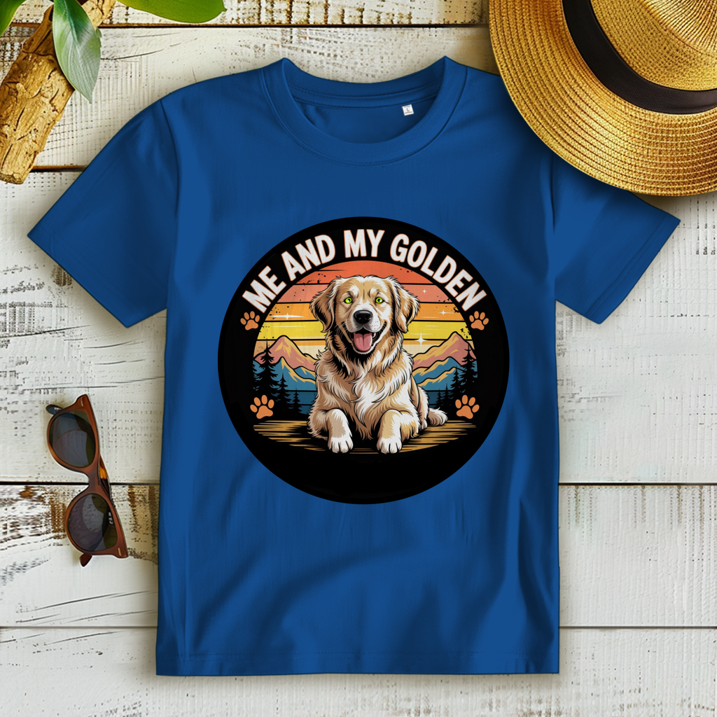 Damen Premium Bio T-Shirt Me and my golden Retriever