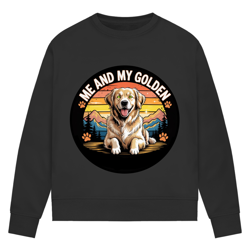 Damen Premium Bio Sweatshirt Me and my golden Retriever