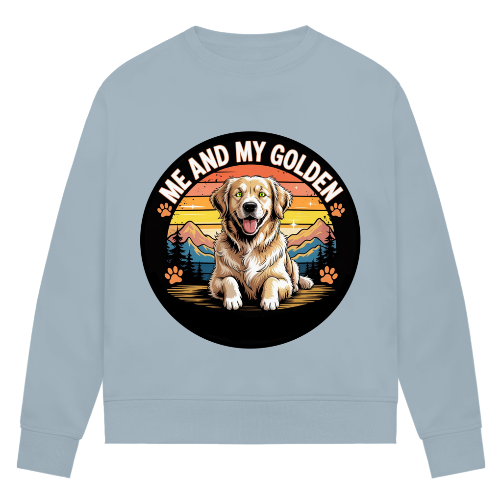 Damen Premium Bio Sweatshirt Me and my golden Retriever