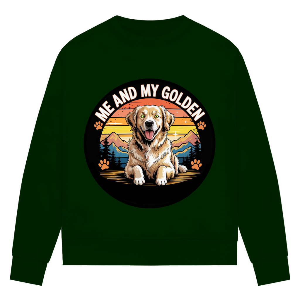 Damen Premium Bio Sweatshirt Me and my golden Retriever