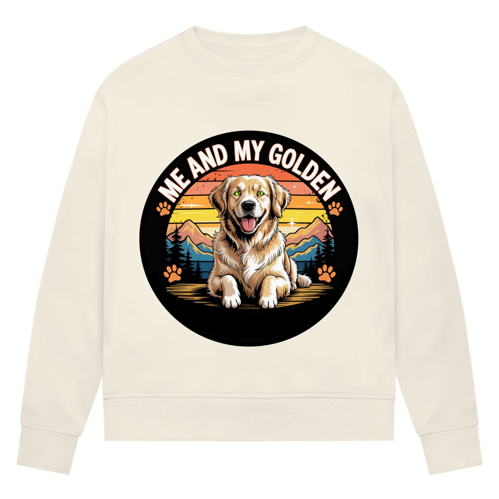 Damen Premium Bio Sweatshirt Me and my golden Retriever
