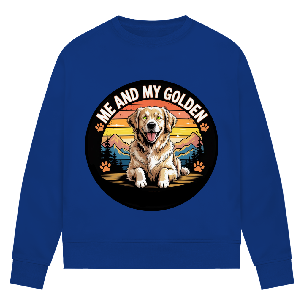 Damen Premium Bio Sweatshirt Me and my golden Retriever