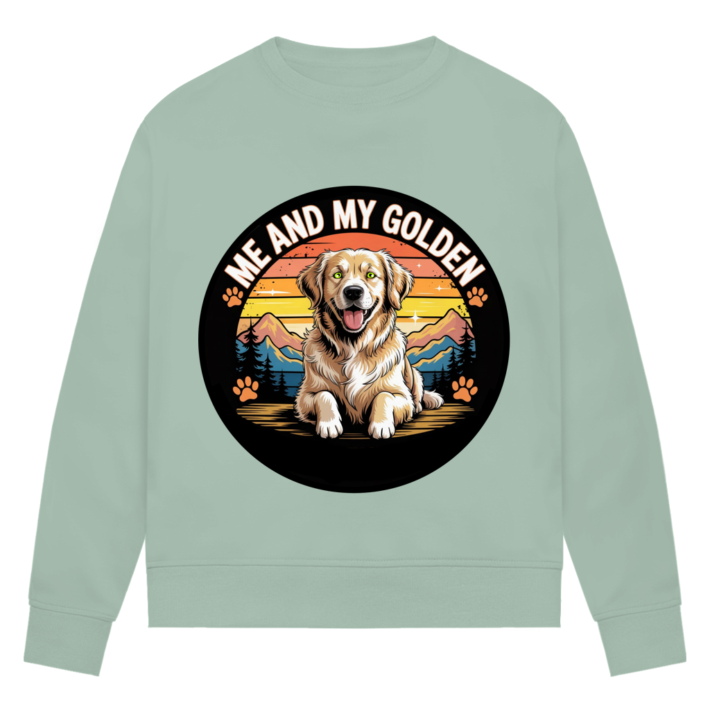 Damen Premium Bio Sweatshirt Me and my golden Retriever