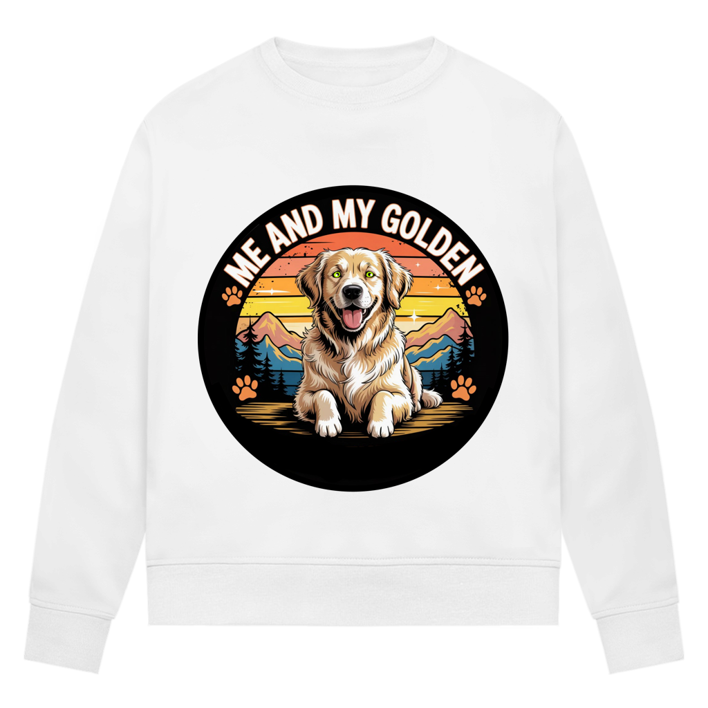 Damen Premium Bio Sweatshirt Me and my golden Retriever