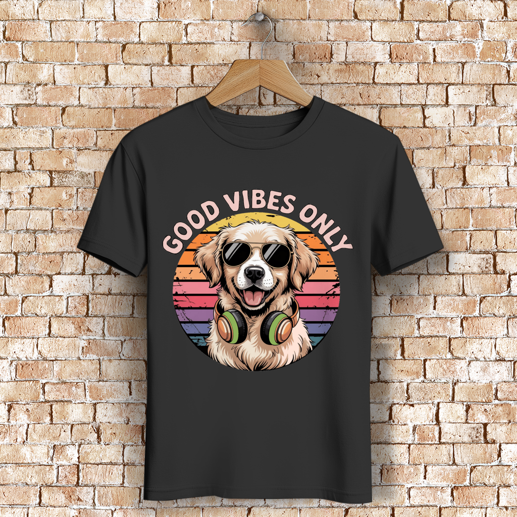 Herren Premium Bio T-Shirt Good vibes only with dog