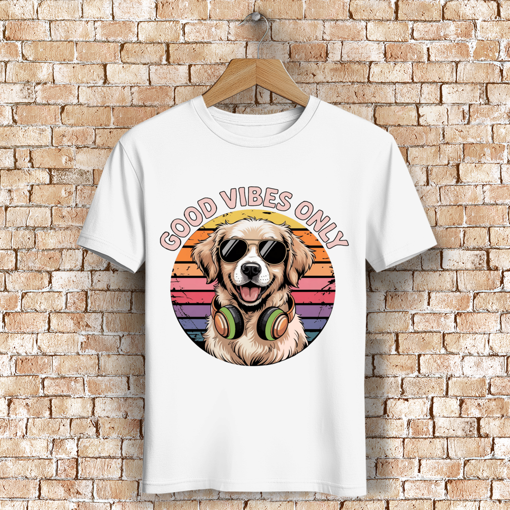Herren Premium Bio T-Shirt Good vibes only with dog