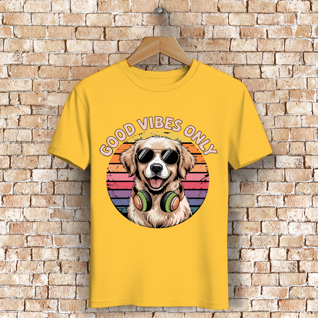 Herren Premium Bio T-Shirt Good vibes only with dog