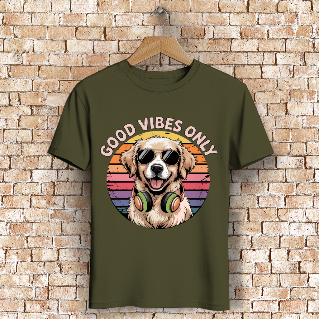 Herren Premium Bio T-Shirt Good vibes only with dog