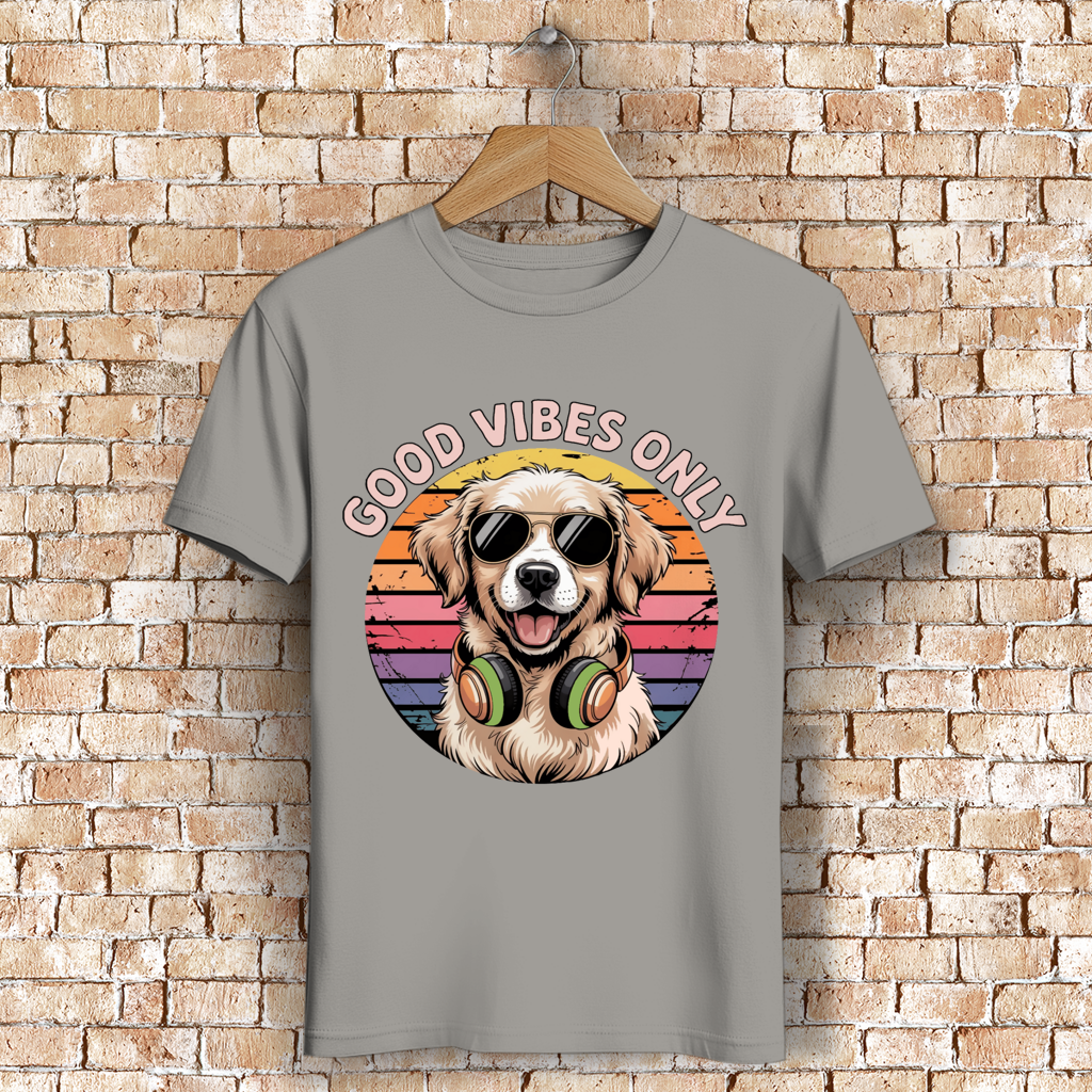 Herren Premium Bio T-Shirt Good vibes only with dog