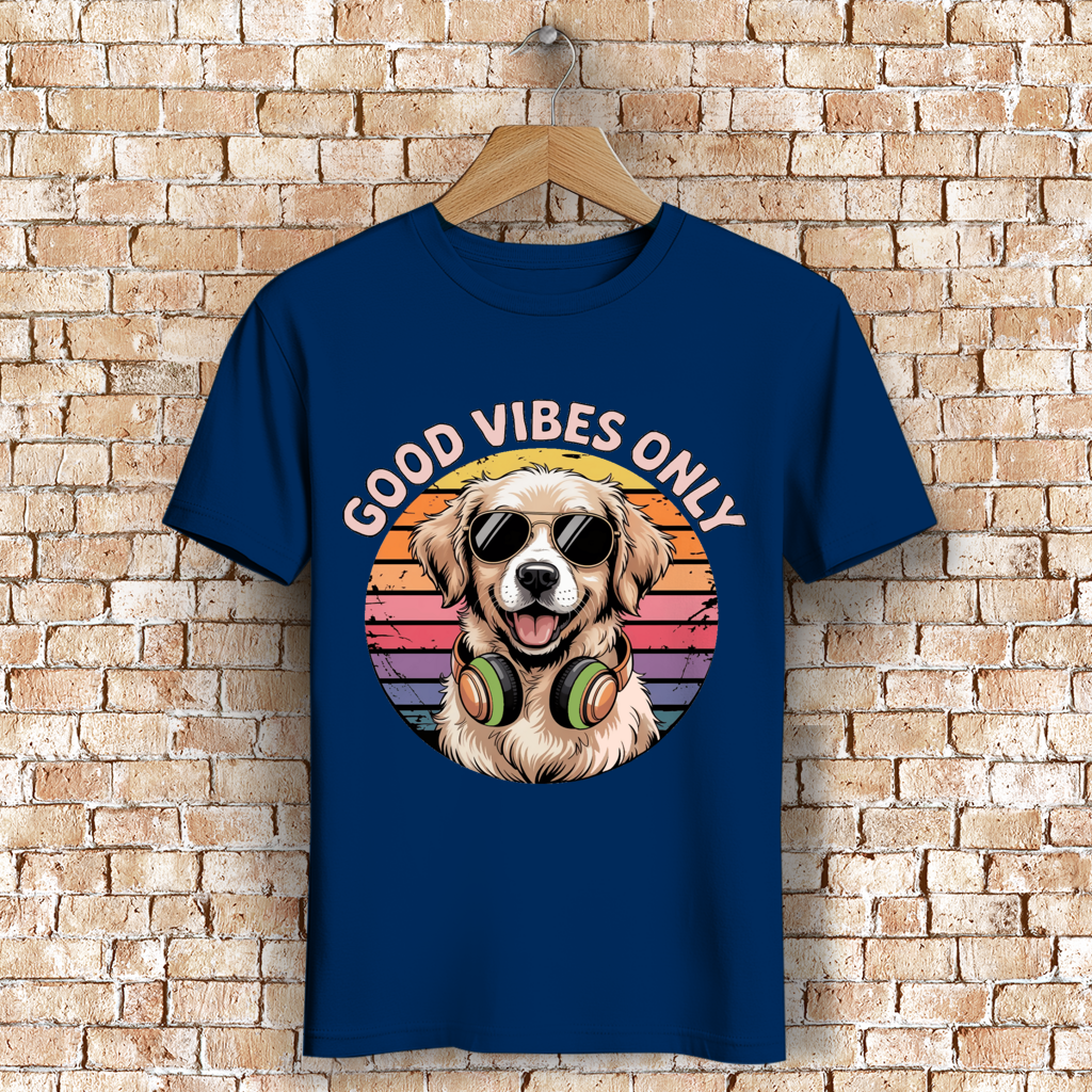 Herren Premium Bio T-Shirt Good vibes only with dog