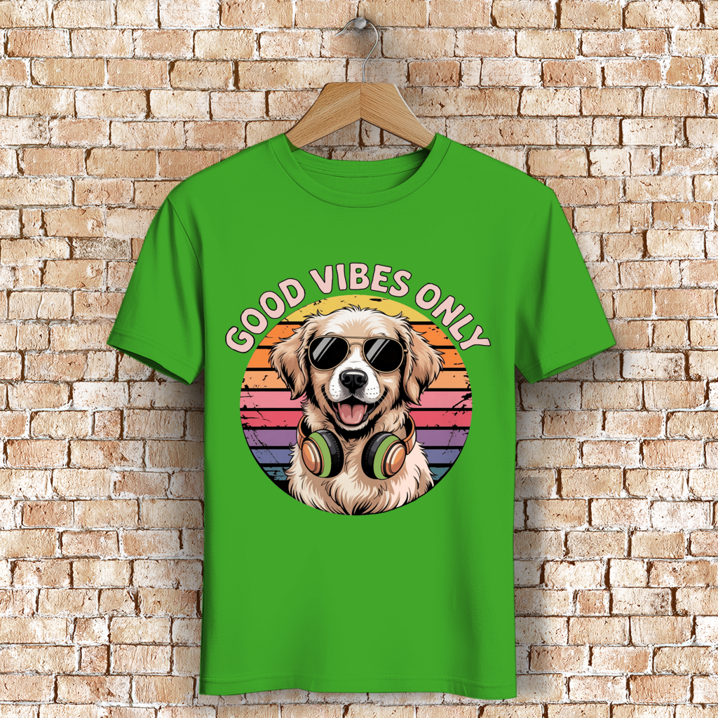 Herren Premium Bio T-Shirt Good vibes only with dog