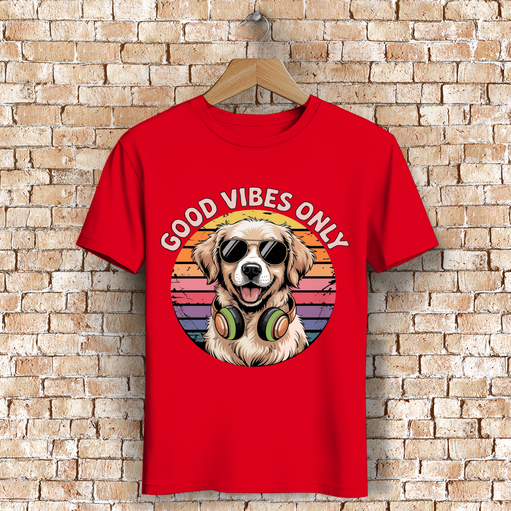 Herren Premium Bio T-Shirt Good vibes only with dog