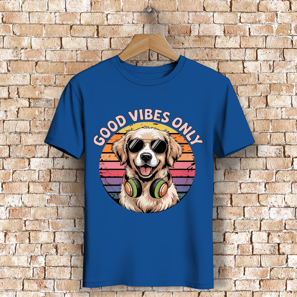 Herren Premium Bio T-Shirt Good vibes only with dog